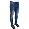 Evoga Jeans Uomo Blu Chino's Sartoriali Denim Pantaloni Slim Fit da 42 a 60 (46, #A1 Blu Lavaggio Medio)