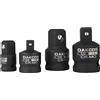 DAKCOS Set di adattatori per avvitatori a impulsi | 4 pezzi | da 1/4 a 3/8, da 3/8 a 1/4, da 3/8 a 1/2, da 1/2 a 3/8, CR-MO