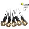 V-TAC CATENA DI 10 LAMPADINE B.CALDO 5W 12METRI CON TELECOMANDO E PANNELLO SOLARE IP44 VT-70512 -LED7804
