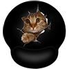 CHUQING Tappetino Mouse Poggiapolsi Mouse Pad con Gel Rest Antiscivolo Gaming Tappetino per mouse ergonomico con cuscinetto in gel, Motivo Gatto,Nero