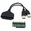 Cablecc Adattatore da USB 3.0 a SATA a Micro SATA per driver da 1,8 2,5 con cavo di alimentazione USB esterno