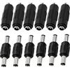 KUOQIY 12 Pezzi 5,5 x 2,1 mm DC Connettore Alimentazione a Corrente, 2.1x5.5 mm Adattatore da Spina Maschio a Maschio CC, Adattatore Jack da Femmina a Femmina CC per CCTV, Luce a LED, Router