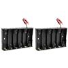 HALJIA, 2 contenitori per batterie da 9 V AA, 6 x 1,5 V, in plastica, con cavi