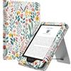 MoKo Custodia per Kindle 6 (11ª gen, 2024/2022), Fiori | Compatibile con Kindle 10ª/8ª generazione (2019/2016), custodia ultraleggera in PU, Riattivazione/Sospensione automatica