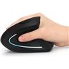 ONELY Mouse Verticale Wireless USB ergonomico Ricaricabili Mouse, 2.4G scroll Endurance mouse ad alta precisione mouse ottico per PC/laptop/Mac, Palm rest Thumb pulsanti DPI regolabile,5 buttons-Nero