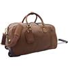 Borsone viaggio con ruote uomo donna trolley pelle morbido borsa viaggio  manici tracolla vera pelle marrone borsa cabina pelle borsa sport -   Italia