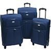 ORMI G.Kaos tris valigia trolley semirigide set bagagli in tessuto super leggeri 4 ruote piroettanti trolley piccolo adatto per cabina