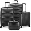 RONCATO WAVE set valigie Grande, Medio e Cabina 75 cm, espandibile, con sistema di chiusura TSA - nero