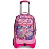 SJ GANG STYLE JAM GANG Trolley Scuola Jack 2 Ruote - Facce da SJ Girl Bambina - Rosa - Zaino Sganciabile - Doppio Uso