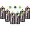 BLACK MONTANA Set di bombolette spray dai colori neon/fluorescenti - 6 X 400 ml
