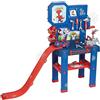 Smoby - Bricolo di Spidey, 7600360729, +3 anni, banco da lavoro, 92 accessori, auto di Spidey, pista per auto