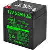 ANFEL Batteria Ermetica al Piombo 12 V 5,2 AH - per UPS, Sistemi di Videosorveglianza e Allarme - Attacco Faston 6.3 mm - Dimensioni 9 x 10 x 7 cm - Carica 5 Ah 5,2 Ah