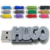 CLE USB FUN Chiavetta USB personalizzata con il tuo testo - il colore di tua scelta - USB 3.0 - 8 Go, 16 Go o 32 Go - un regalo originale e unico (8 GB, Argento)