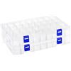 Qualsen Scatole Plastica con Coperchio, 34 Scomparti, Trasparente x 2 Pezzi | Scatola porta Oggetti Porta Minuteria con Divisori Regolabili, Trasparenti per Viti, Perline, Gioielli