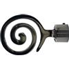 GIRASOLE HOME® Terminale Spirale per Asta da Tenda dal Diametro di 18-20 mm 2 Pezzi in Alluminio (Nichel Nero)