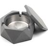 MOSTFUN Posacenere in Calcestruzzo con Coperchio, Posacenere da Esterno Portatile con Interno in Acciaio Inossidabile, per Casa, Ufficio, Ristorante, Bar, Stile Nordico