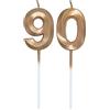 Lahviuu Candele di Compleanno Numero,Candele Decorazione di Topper Torta Buon Compleanno,per Festa Nozze Anniversario Celebrazione Forniture,90 anni (Champagne)
