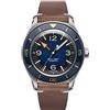 Undone Basecamp Blue Automatico Acciaio Blu Pelle Marrone Vintage Orologio Unisex