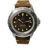 Walter Mitt Royal Marine Diver Acciaio Automatico Nero Argento Pelle Marrone Orologio Unisex
