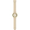 HIP HOP Orologio unisex ad CHRONO 39MM quadrante bianco e cinturino in silicone, metallo beige, movimento CHRONO QUARZO