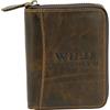 WILD THINGS ONLY !!! Portafoglio uomo vera pelle con protezione RFID - zip, porta carte capiente, elegante e resistente, confezione regalo
