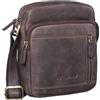 STILORD 'Trae' Borsa a Tracolla Pelle Piccola Pochette a Mano Uomo Vintage Elegante Borsello Maschile per Tablet Crossbody Bag Cuoio Genuino, Colore:marrone scuro