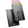 ÖGON -DESIGNS- Porta carte in alluminio Slider by Ögon Design - RFID Blocking - Il portafoglio automatico sottile e minimalista per uomo e donna (Opium Black)