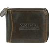 WILD THINGS ONLY !!! Portafoglio uomo vera pelle con protezione RFID - zip, porta carte capiente, elegante e resistente, confezione regalo