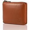 Matador Signore Portafoglio uomo in pelle con chiusura a cerniera Portmonai Borsa RFID Marrone chiaro
