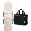 Narwey Beauty Case da Appendere Viaggio, Beauty Case da Appendere per Donna Uomo,Borsa da Toilette da Travel Kit Viaggio, Trousse Pochette Trucchi Donna per Viaggio (Nero (Medio))
