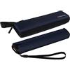 Knirps Ultra US.050 Slim Manual, ombrello tascabile ultra leggero e piatto, resistente alle tempeste, antivento, 21 cm, Blu navy con custodia, 90 cm, Ombrello tascabile Super Mini