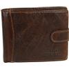 WILD THINGS ONLY !!! - Portafoglio da uomo in vera pelle con protezione RFID e confezione regalo, marrone con chiusura