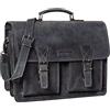 STILORD Jeffrey Cartella Pelle Vera - Borsa Ventiquattrore Vintage - Borsa Porta Pc Portadocumenti Uomo & Donna - Borsa Tracolla per PC 15,6 Pollici con Attacco Trolley Colore:antracite