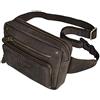 STILORD 'Lou' Marsupio da Cintura Piccolo Pelle Vintage Borsa a Tracolla Borsello Zainetto Monospalla con Tasche Cerniera per Running Festival Montagna, Colore:marrone scuro