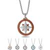 inSCINTILLE Collana Uomo Acciaio Ciondolo Rosa dei Venti, Lunghezza Regolabile 48-53 cm, Confezione Regalo Inclusa, Collanina Uomo Pendente, Catenina (Rosa dei Venti e Zircone - Marrone)