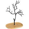 Navaris Portagioie Donna a forma di Albero - Portagioielli da Tavolo Collane Orecchini Anelli - Espositore Porta Gioielli Metallo Bambù - Nero Grande