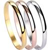 Milakoo Braccialetto in acciaio inossidabile lucido con scanalature argento oro oro rosa e Acciaio inossidabile 6mm