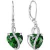 YL Orecchini Cuore in argento 925 con Orecchini da donna con pietra portafortuna Smeraldo