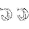 Purelei Orecchini Eono, Orecchini da donna in acciaio inossidabile, Orecchini a tre cerchi resistenti all'acqua, 20 mm di diametro, Regalo per donna (Argento)
