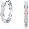 CUOKA MIRACLE Orecchini a Cerchio Opali in Argento Sterling 925 da Donna, Piccoli Creoli Regalo