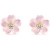 Monde Petit Mondepetit - Orecchini ragazza Madreperla Fiore Zircone 2 mm Oro Giallo 18K - Scatola Regalo - Certificato di garanzia