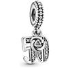 MariaFonte Charm New 2025 Compatibile Tutte Marche Bracciali Collane 50 Anni Compleanno Anniversario Ciondoli Originale Bead Argento 925 Amicizia Mamma Portafortuna Cuore Famiglia Natale Donna