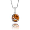 Copal Collana Con Pendente In Ambra E Argento Sterling Confezione Sostenibile