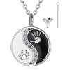 EUDORA Harmony Ball Urna Collana per Ceneri Argento Sterling 925, Gioielli Cremazione per Ceneri Ciondolo Yin Yang Ricordo Funerale Regalo Commemorativo per Ceneri Umane, 20 pollici