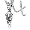 FaithHeart Collana Freccia Acciaio con Rune Vichinghe Collana Amuleto Stile Hiphop Punk Collana Uomo Totem Vichingo Argento Nero Oro Vintage Regalo Compleanno