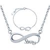 INFINIONLY Bracciale da donna da ragazza, bracciale in argento 925,  bracciali con simbolo dell'infinito con gatto carino, decora diamanti,  cuori o