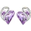 Leafael Festa della Mamma Orecchini Donna Cuore Infinity Love con Pietra dei Desideri e Cristalli Portafortuna Gioielli Anallergici Argento o Oro Rosa con Scatola Regalo
