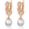 VONSSY Eleganti orecchini pendenti con perle ipoallergeniche, senza nichel, leggeri, comodi da indossare ogni giorno, argento sterling 925 (E-Oro rosa-Perla bianca)