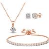 Philip Jones Set dell'amicizia con solitario placcato in oro rosa creato con cristalli Zircondia®