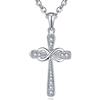 JO WISDOM Collana di Infinito Croce Argento 925 Donna,Ciondolo con Catena Crocifisso Celtico Zirconia cubica AAA